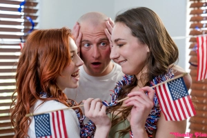 Red White And Blue My Load In My Step Sister And Her Friend - Pic 1